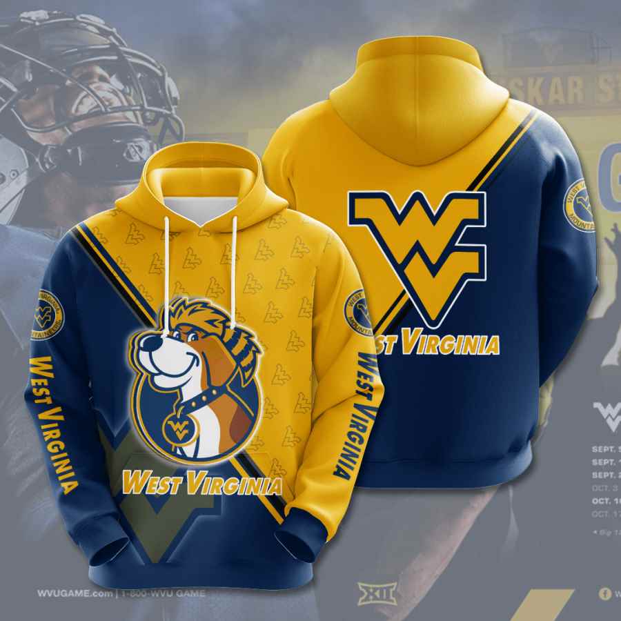 Sports American Football Ncaaf West Virginia Mountaineers Usa Hoodie 3D