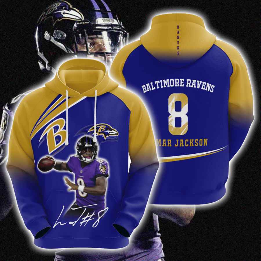 Sports American Football Nfl Baltimore Ravens Lamar Jackson Usa Hoodie 3D 1 Sports American Football Nfl Baltimore Ravens Lamar Jackson Usa Hoodie 3D