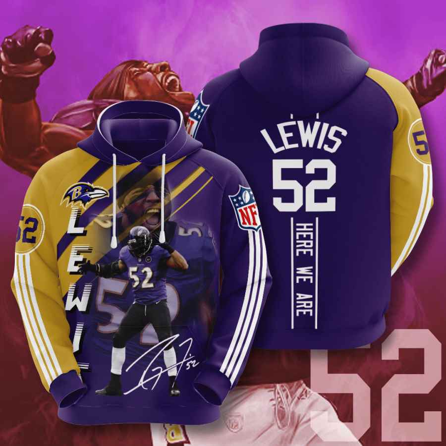 Sports American Football Nfl Baltimore Ravens Ray Lewis Usa Hoodie 3D