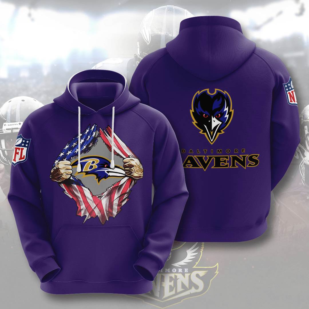 Sports American Football Nfl Baltimore Ravens Usa Hoodie 3D