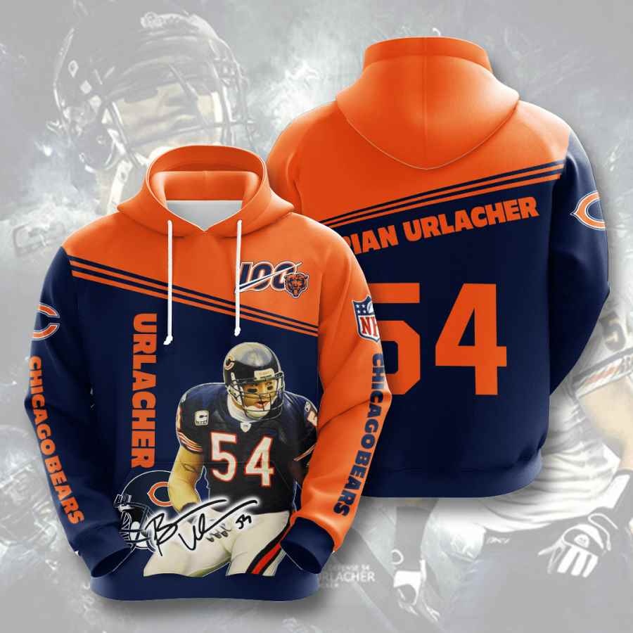 Sports American Football Nfl Chicago Bears Brian Urlacher Usa Hoodie 3D