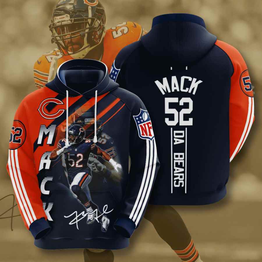 Sports American Football Nfl Chicago Bears Khalil Mack Usa Hoodie 3D 2 Sports American Football Nfl Chicago Bears Khalil Mack Usa Hoodie 3D