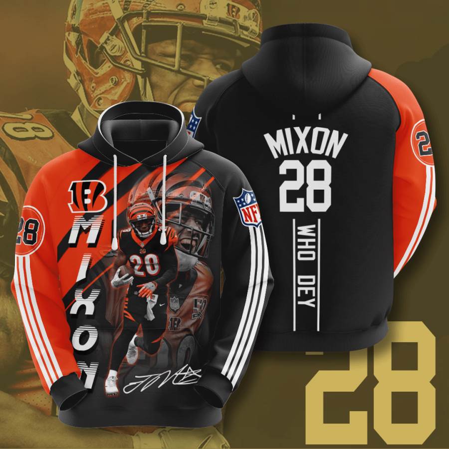 Sports American Football Nfl Cincinnati Bengals Joe Mixon Usa Hoodie 3D 1 Sports American Football Nfl Cincinnati Bengals Joe Mixon Usa Hoodie 3D