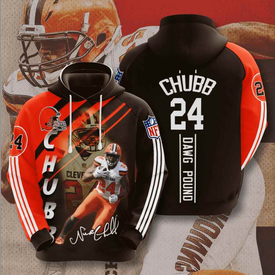 Sports American Football Nfl Cleveland Browns Nick Chubb Usa Hoodie 3D 2 Sports American Football Nfl Cleveland Browns Nick Chubb Usa Hoodie 3D