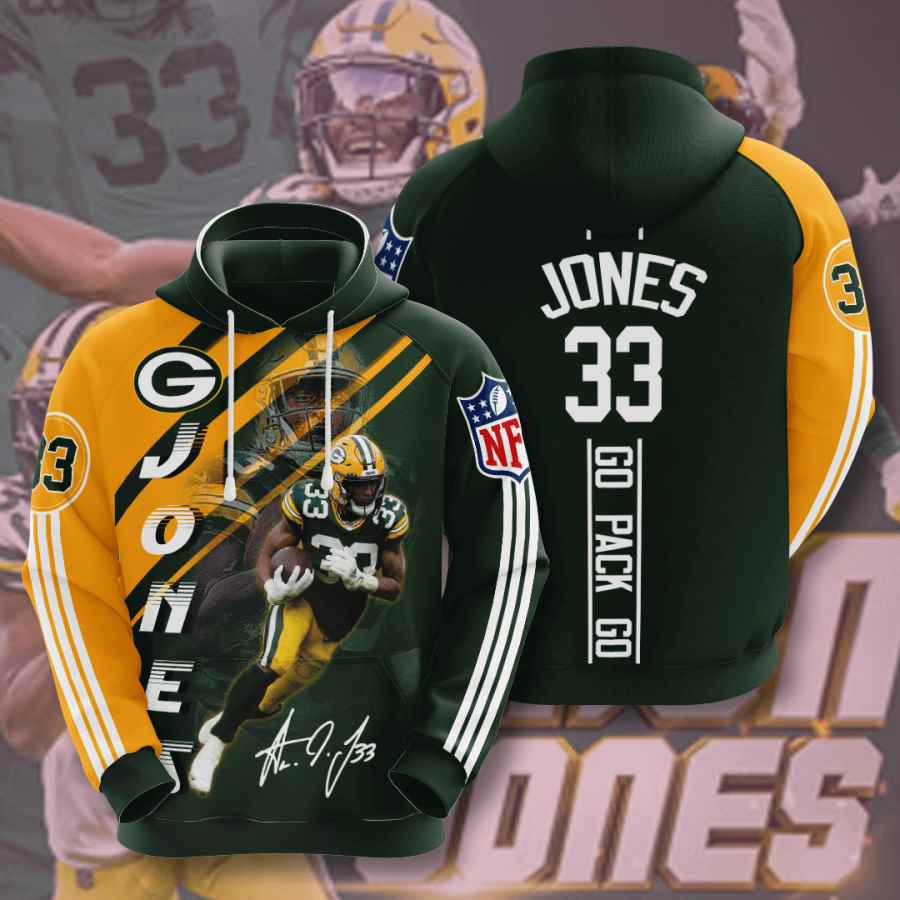 Sports American Football Nfl Green Bay Packers Aaron Jones Usa Hoodie 3D