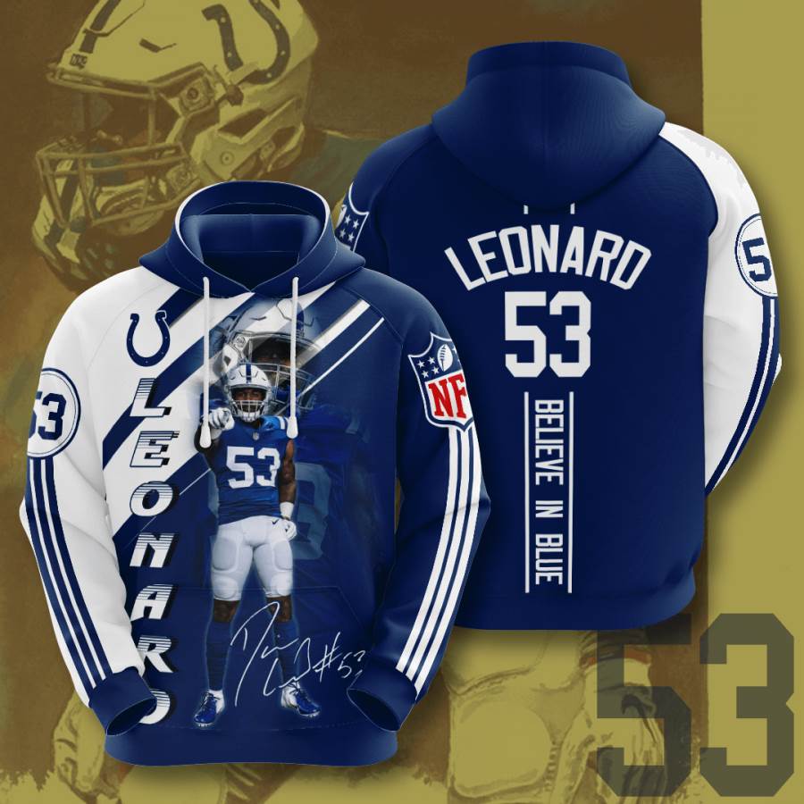 Sports American Football Nfl Indianapolis Colts Darius Leonard Usa Hoodie 3D 1 Sports American Football Nfl Indianapolis Colts Darius Leonard Usa Hoodie 3D