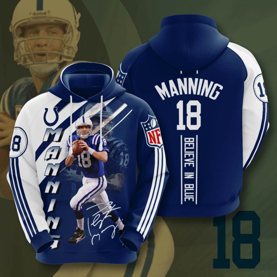 Sports American Football Nfl Indianapolis Colts Peyton Manning Usa Hoodie 3D