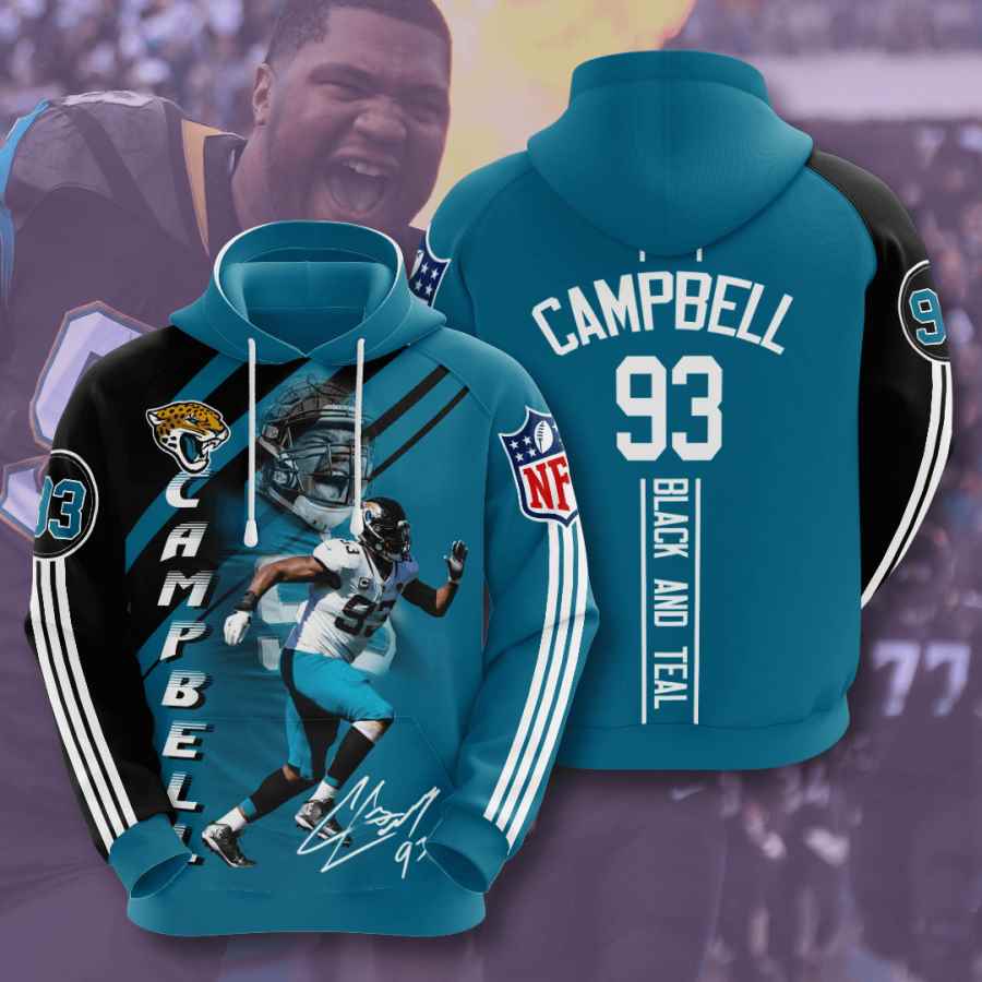 Sports American Football Nfl Jacksonville Jaguars Calais Campbell Usa Hoodie 3D