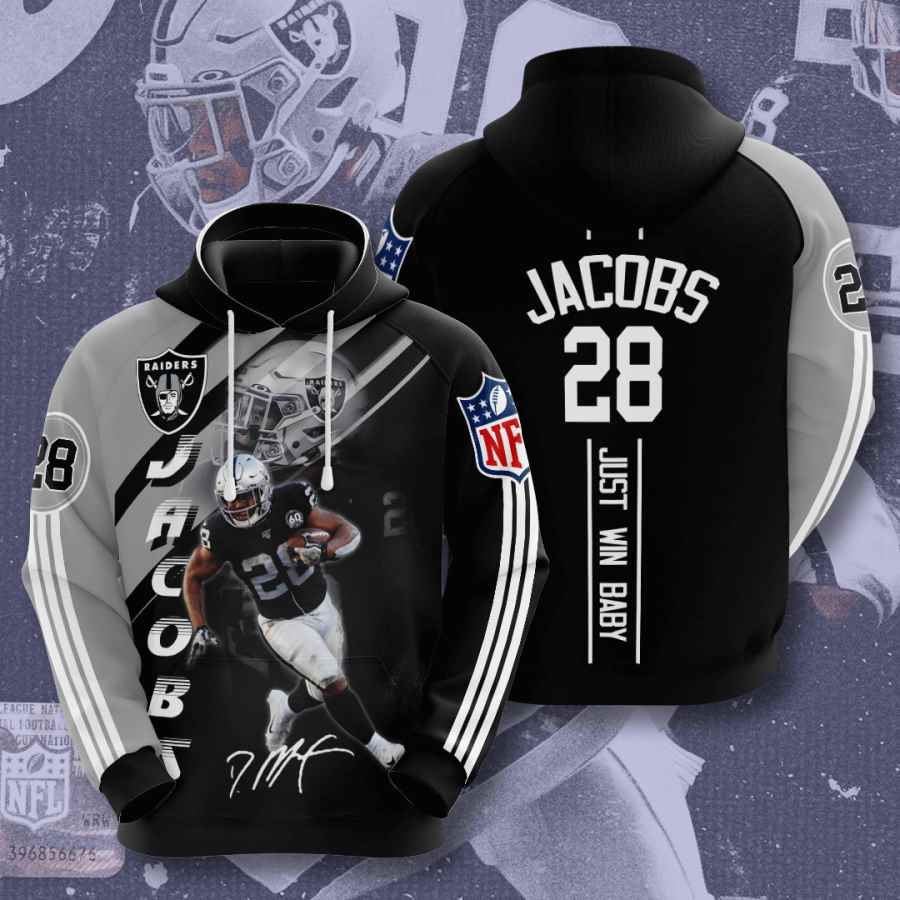Sports American Football Nfl Las Vegas Raiders Josh Jacobs Usa Hoodie 3D 5 Sports American Football Nfl Las Vegas Raiders Josh Jacobs Usa Hoodie 3D