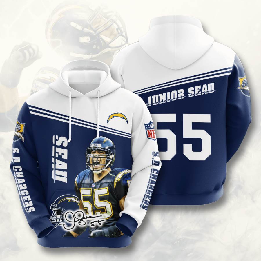 Sports American Football Nfl Los Angeles Chargers Junior Seau Usa Hoodie 3D 4 Sports American Football Nfl Los Angeles Chargers Junior Seau Usa Hoodie 3D