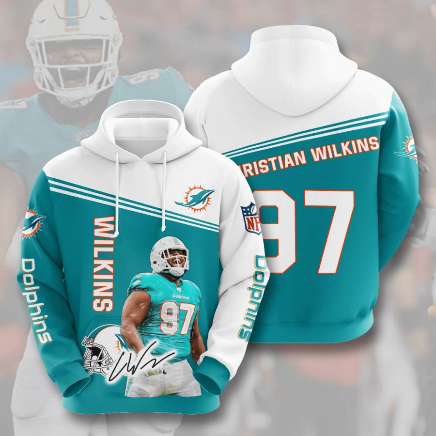 Sports American Football Nfl Miami Dolphins Christian Wilkins Usa Hoodie 3D