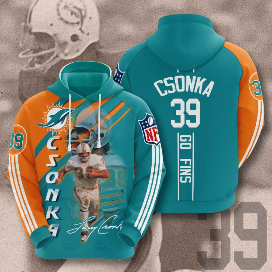Sports American Football Nfl Miami Dolphins Larry Csonka Usa Hoodie 3D