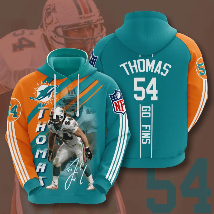 Sports American Football Nfl Miami Dolphins Zach Thomas Usa Hoodie 3D