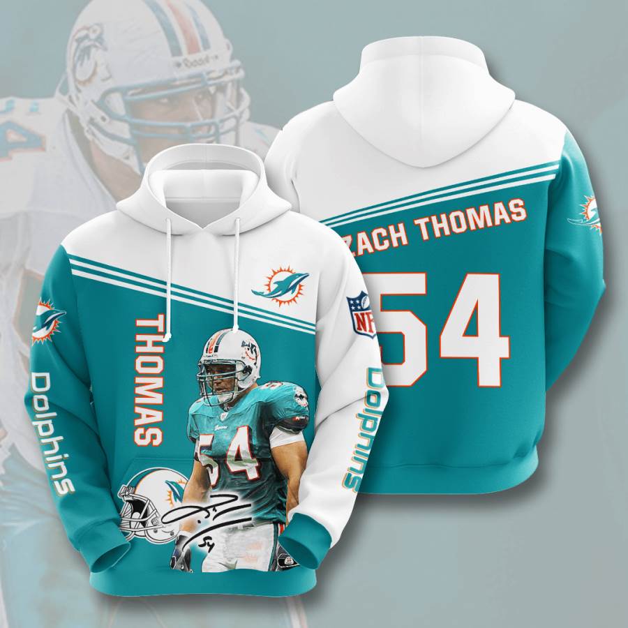Sports American Football Nfl Miami Dolphins Zach Thomas Usa Hoodie 3D 2 Sports American Football Nfl Miami Dolphins Zach Thomas Usa Hoodie 3D