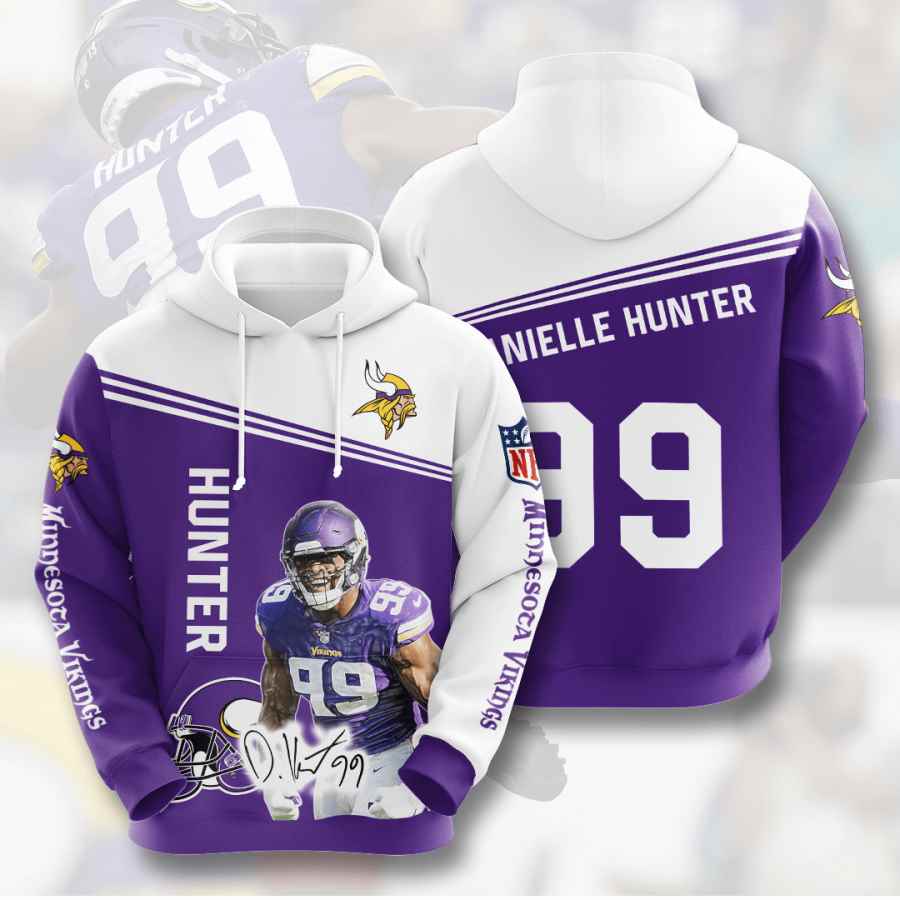 Sports American Football Nfl Minnesota Vikings Danielle Hunter Usa Hoodie 3D