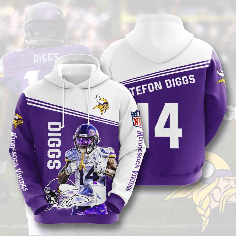 Sports American Football Nfl Minnesota Vikings Stefon Diggs Usa Hoodie 3D