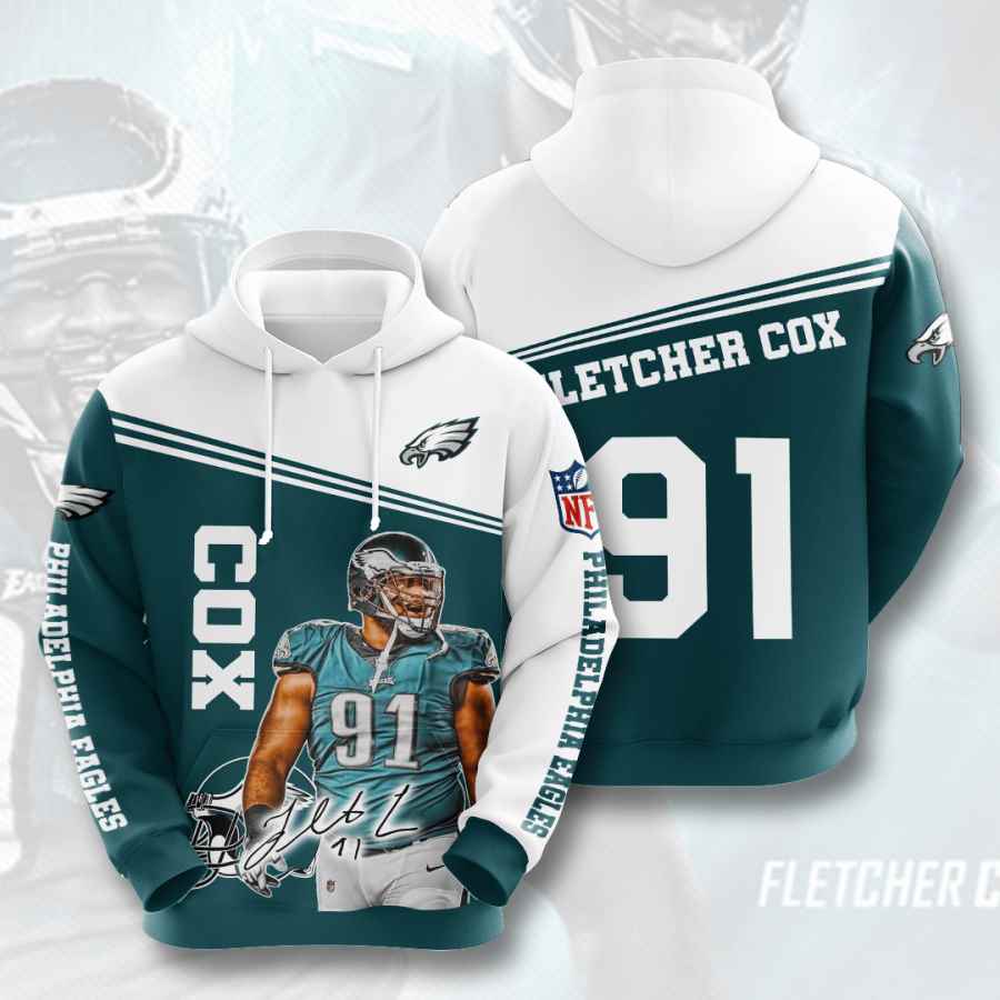 Sports American Football Nfl Philadelphia Eagles Fletcher Cox Usa Hoodie 3D