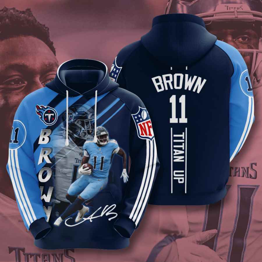 Sports American Football Nfl Tennessee Titans A. J. Brown Usa Hoodie 3D 2 Sports American Football Nfl Tennessee Titans A. J. Brown Usa Hoodie 3D