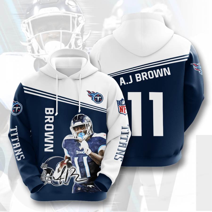 Sports American Football Nfl Tennessee Titans A. J. Brown Usa Hoodie 3D 3 Sports American Football Nfl Tennessee Titans A. J. Brown Usa Hoodie 3D