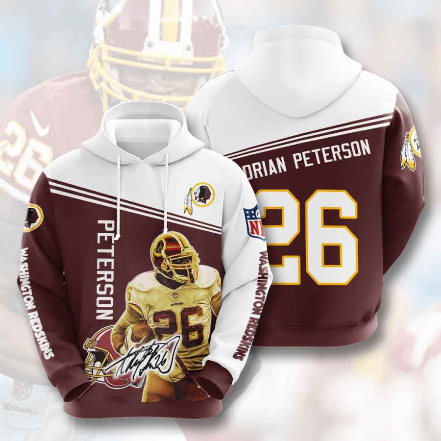 Sports American Football Nfl Washington Redskins Adrian Peterson Usa Hoodie 3D