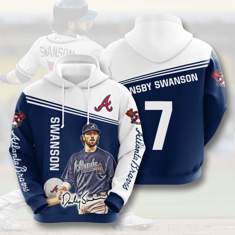 Sports Baseball Mlb Atlanta Braves Dansby Swanson Usa Hoodie 3D