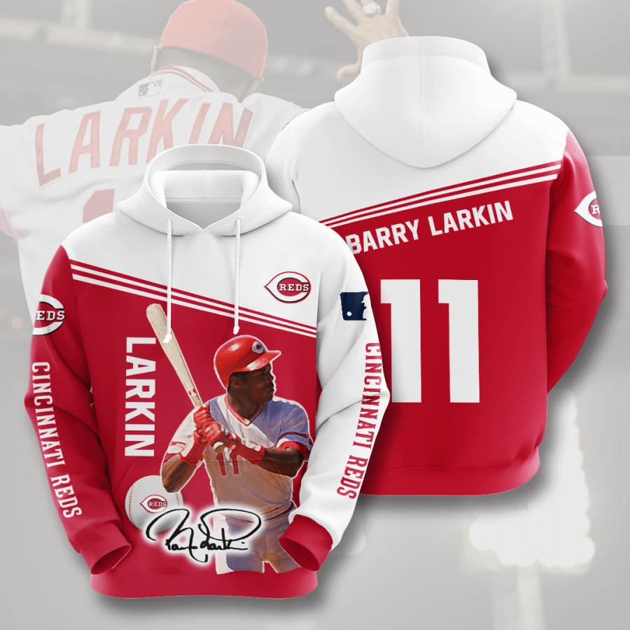 Sports Baseball Mlb Cincinnati Reds Barry Larkin Usa Hoodie 3D 1 Sports Baseball Mlb Cincinnati Reds Barry Larkin Usa Hoodie 3D