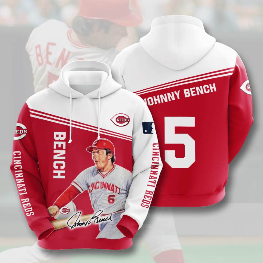 Sports Baseball Mlb Cincinnati Reds Johnny Bench Usa Hoodie 3D 2 Sports Baseball Mlb Cincinnati Reds Johnny Bench Usa Hoodie 3D