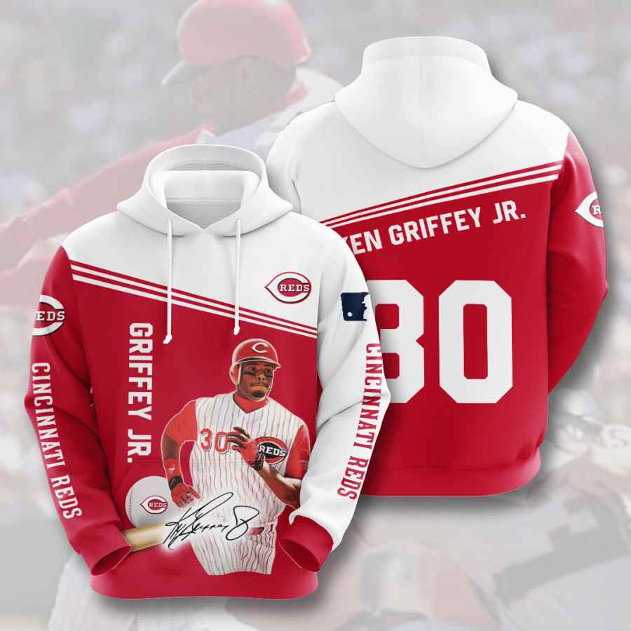 Sports Baseball Mlb Cincinnati Reds Ken Griffey Jr. Usa Hoodie 3D