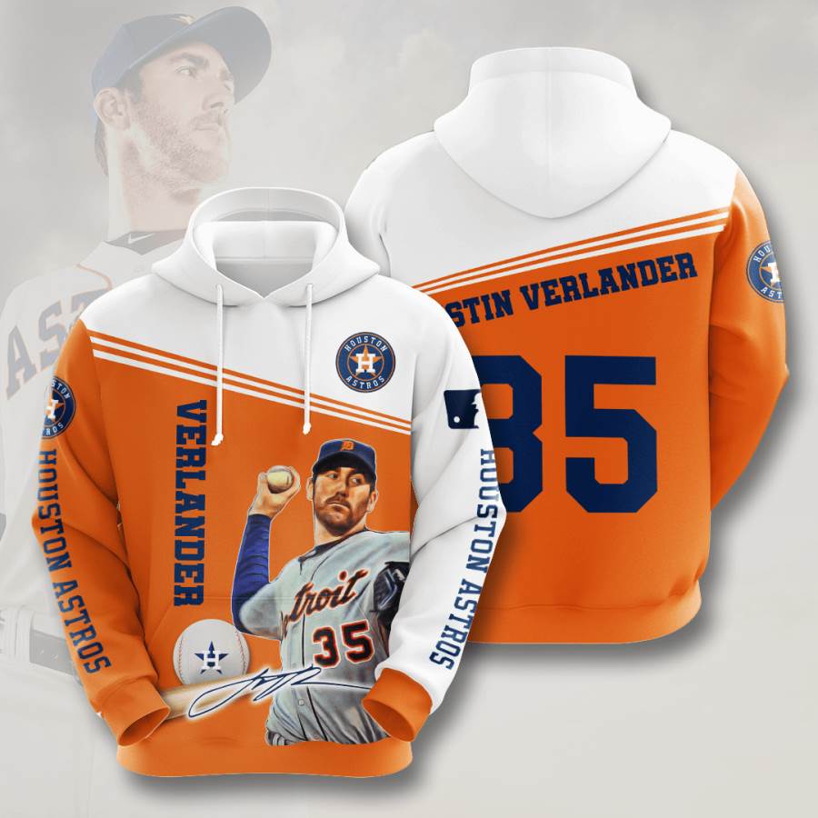 Sports Baseball Mlb Houston Astros Justin Verlander Usa Hoodie 3D