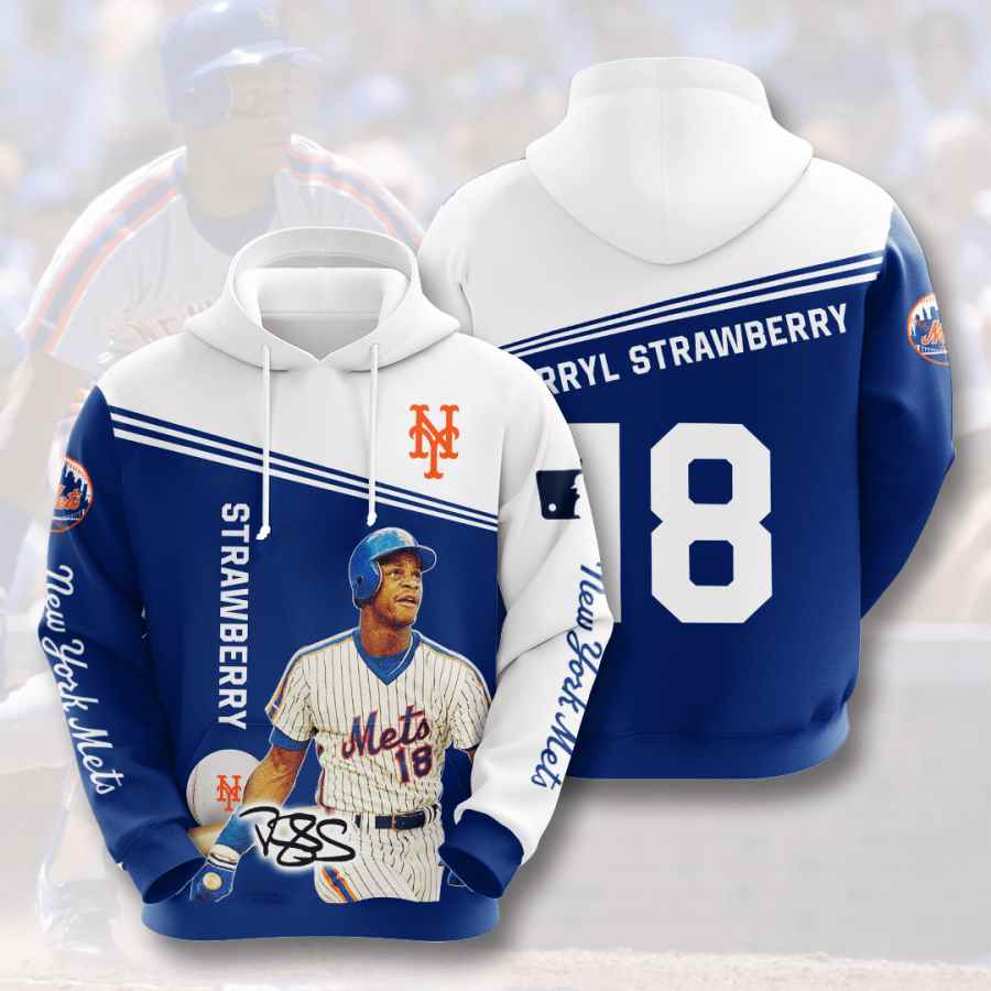 Sports Baseball Mlb New York Mets Darryl Strawberry Usa Hoodie 3D