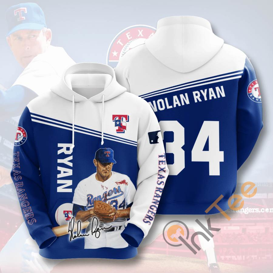 Sports Baseball Mlb Texas Rangers Nolan Ryan Usa Hoodie 3D