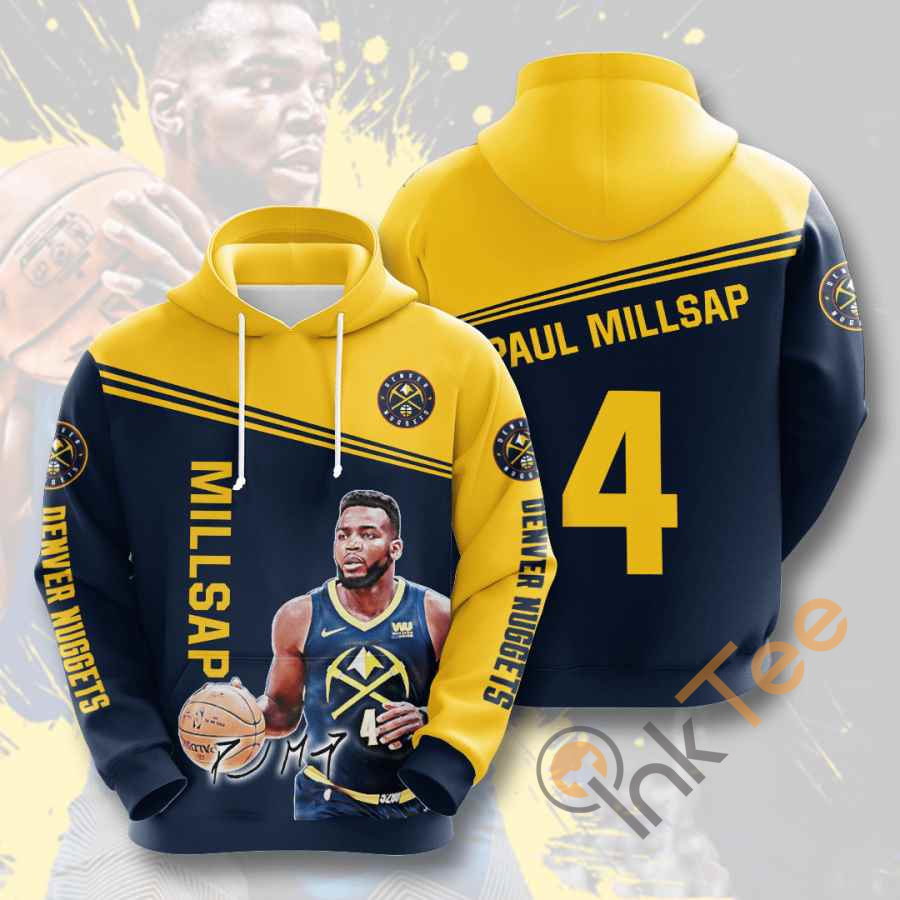 Sports Basketball Nba Denver Nuggets Paul Millsap Usa Hoodie 3D 2 Sports Basketball Nba Denver Nuggets Paul Millsap Usa Hoodie 3D