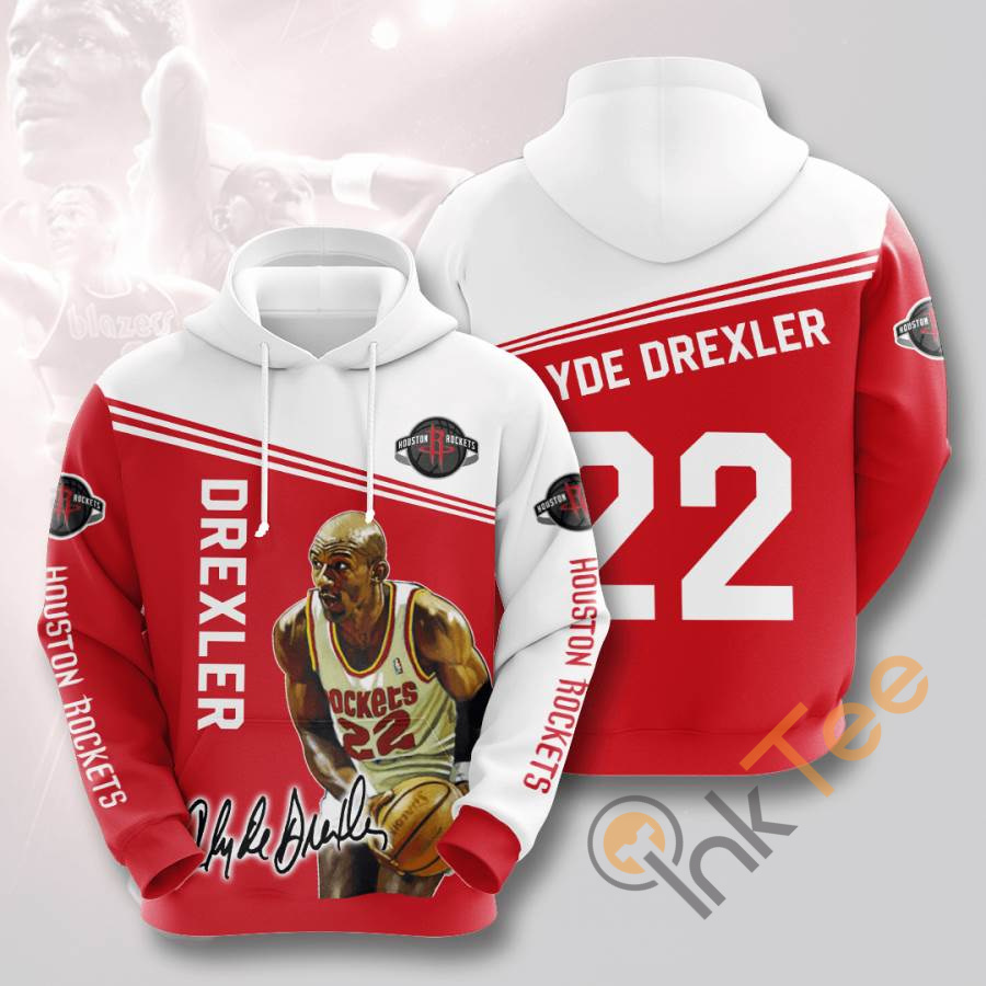 Sports Basketball Nba Houston Rockets Clyde Drexler Usa Hoodie 3D 1 Sports Basketball Nba Houston Rockets Clyde Drexler Usa Hoodie 3D