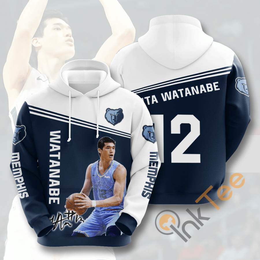 Sports Basketball Nba Memphis Grizzlies Yuta Watanabe Usa Hoodie 3D 9 Sports Basketball Nba Memphis Grizzlies Yuta Watanabe Usa Hoodie 3D