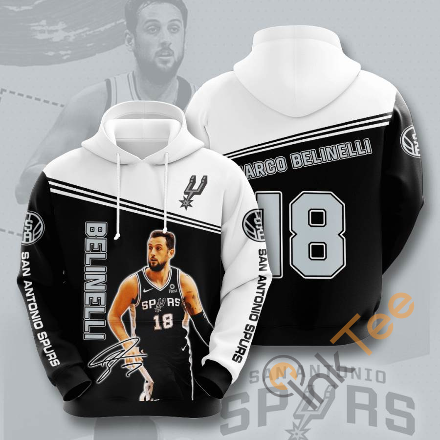 Sports Basketball Nba San Antonio Spurs Marco Belinelli Usa Hoodie 3D 4 Sports Basketball Nba San Antonio Spurs Marco Belinelli Usa Hoodie 3D