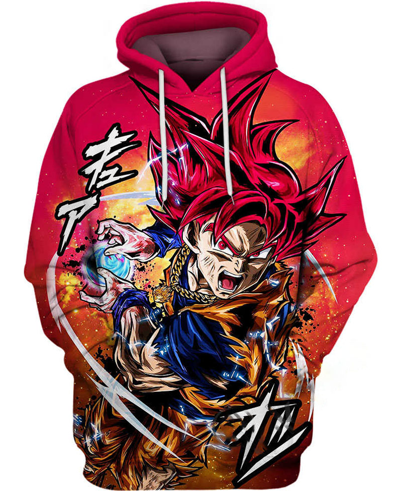 Ssj God Red Hoodie 3D 2 Ssj God Red Hoodie 3D