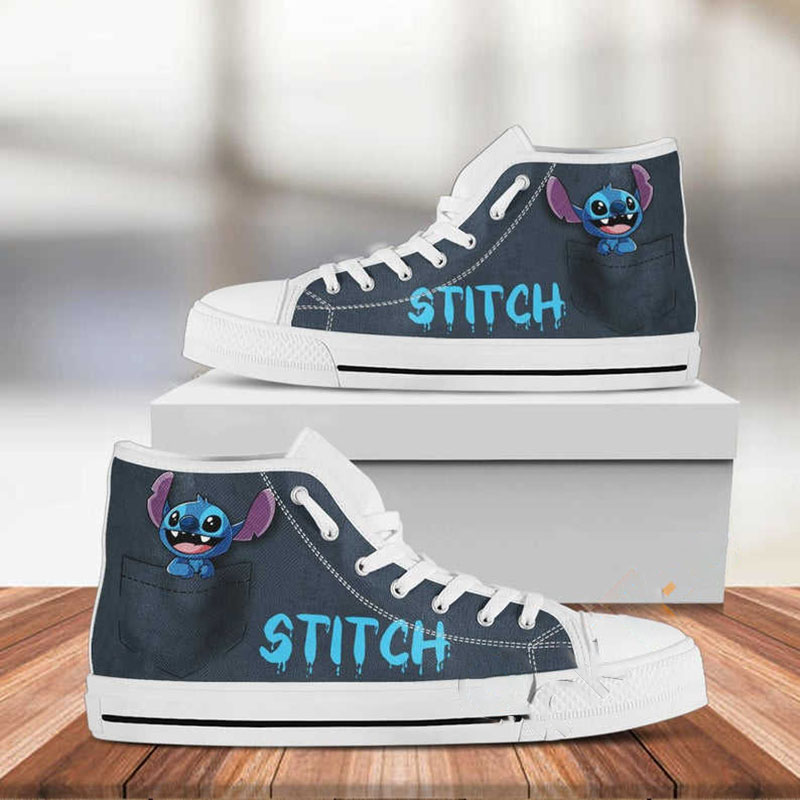 Stitch Disney Custom Pattern Movie High Top Shoes