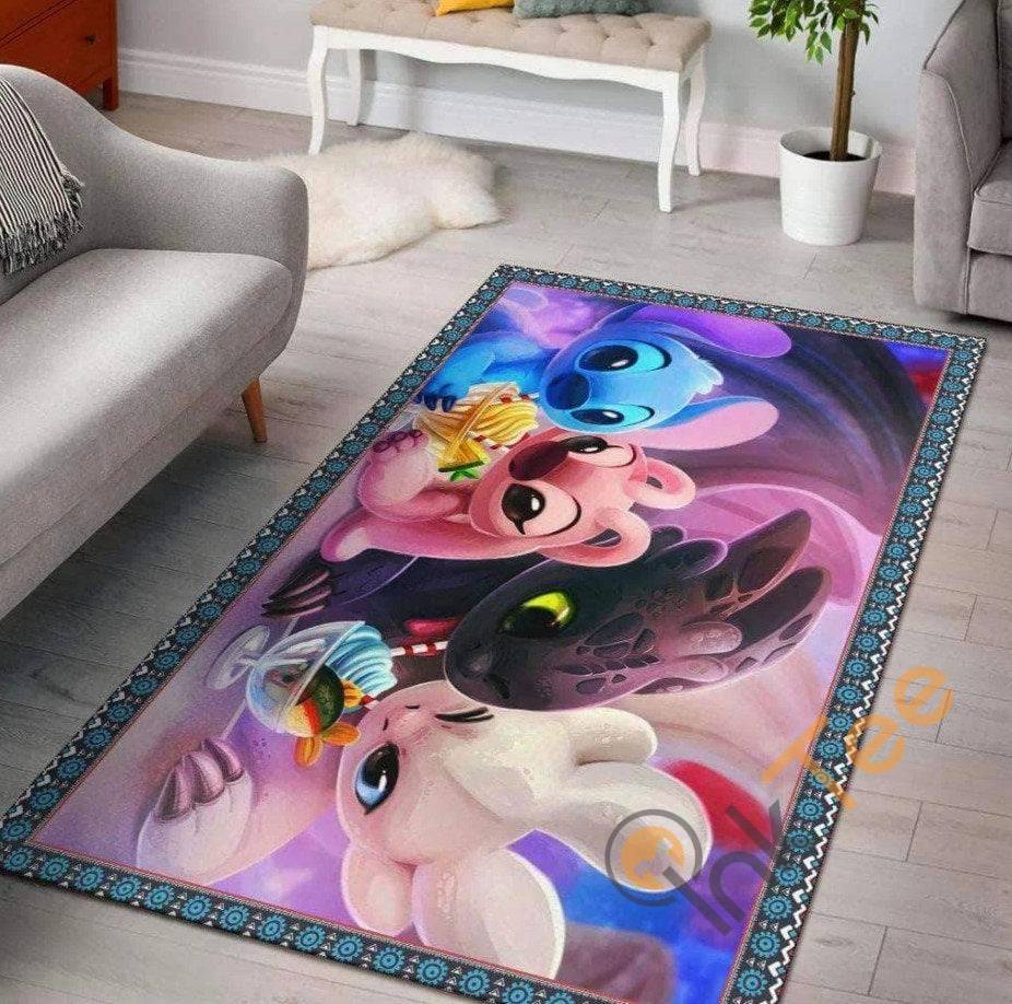 Stitch & Toothless Disney Character Christmas Gift For Lover Rug