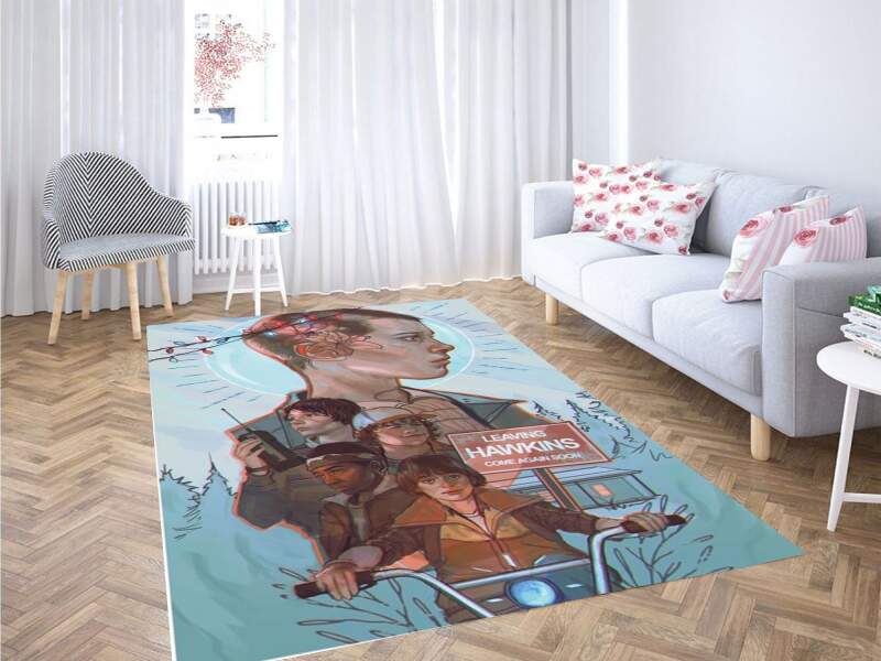Stranger Things Leaving Hawkins Carpet Rug