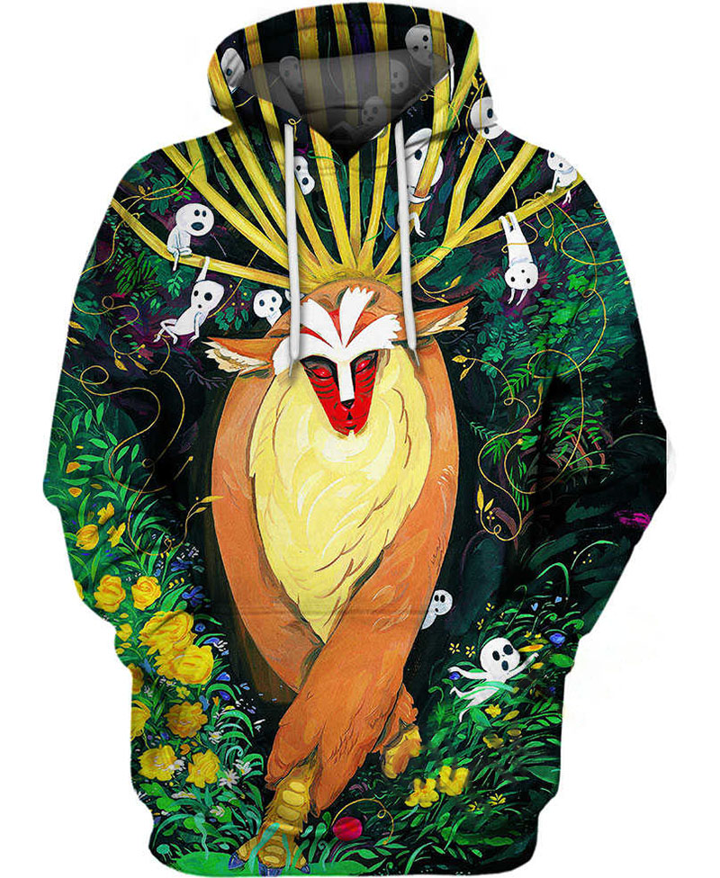 Studio Ghibli Deer God Hoodie 3D 8 Studio Ghibli Deer God Hoodie 3D