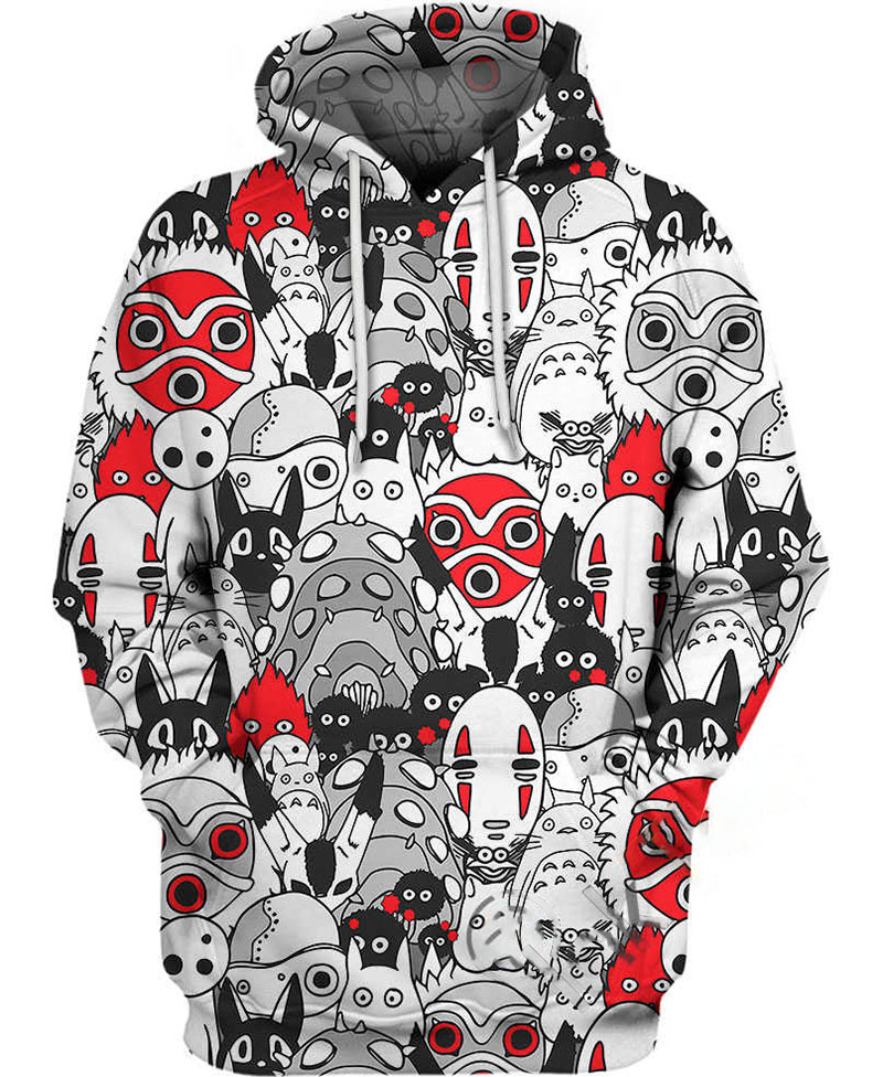 Studio Ghibli Pattern Hoodie 3D