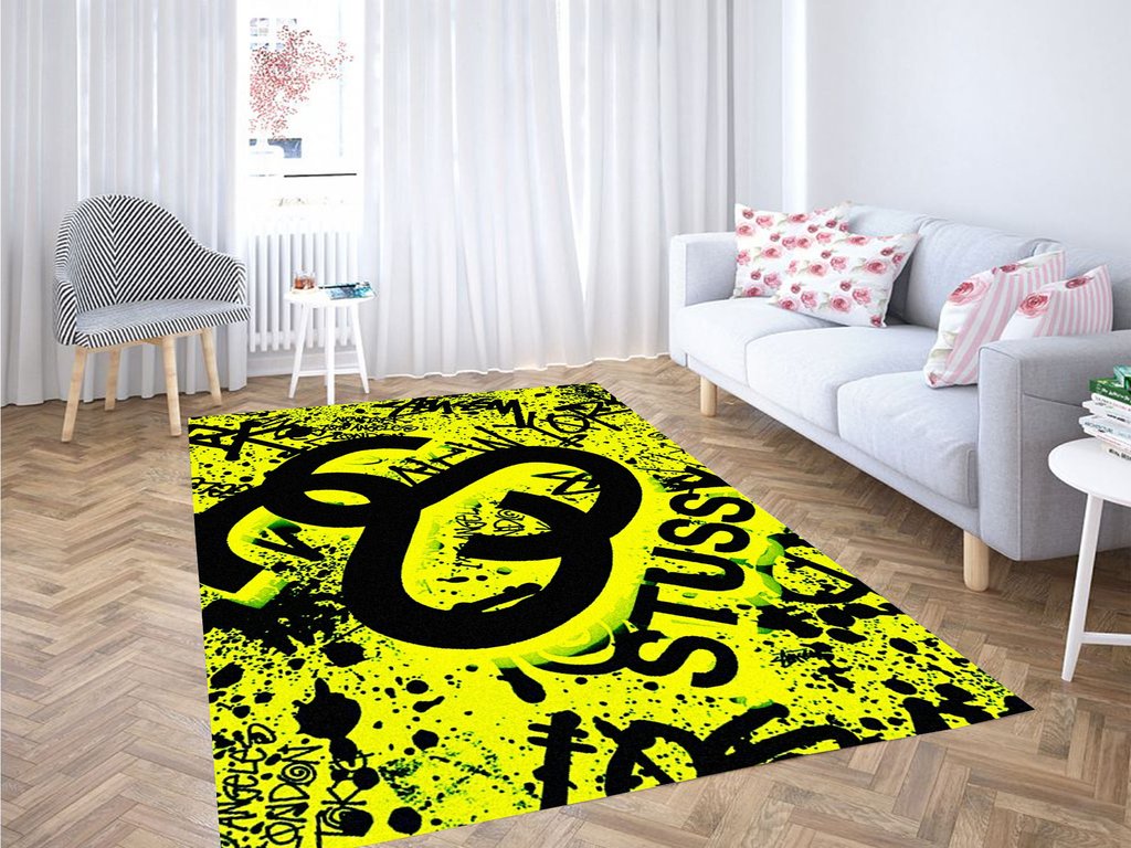 Stussy Yellow Logo Living Room Modern Carpet Rug 4 Stussy Yellow Logo Living Room Modern Carpet Rug