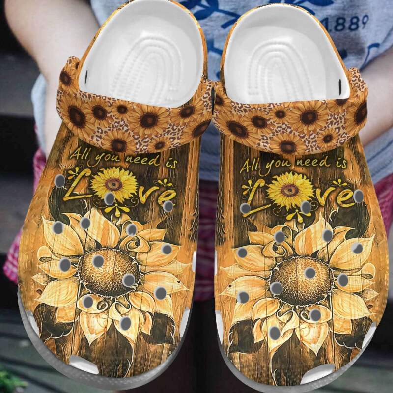 Sunflower Love Is All You Need Crocs Clog Shoes 3 Sunflower Love Is All You Need Crocs Clog Shoes