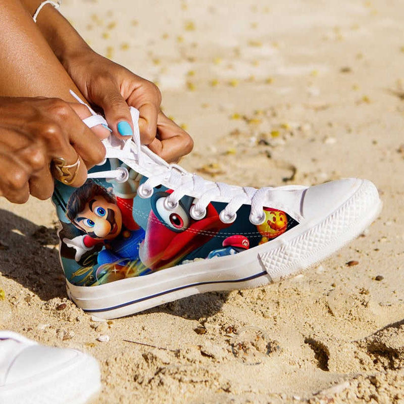 Super Mario Custom Nintendo Cartoon High Top Shoes 1 Super Mario Custom Nintendo Cartoon High Top Shoes