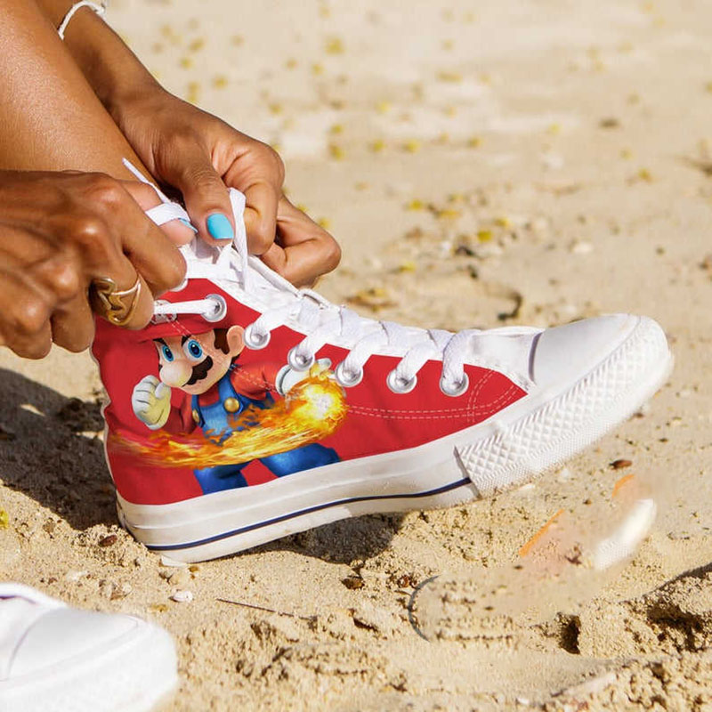 Super Mario Custom Nintendo Cartoon High Top Shoes