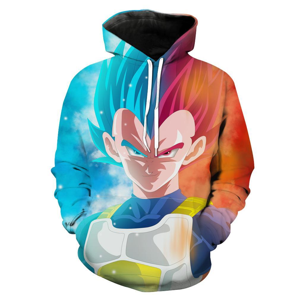 Super Saiyan Red And Blue Vegeta Dragon Ball Supers Hoodie 3D
