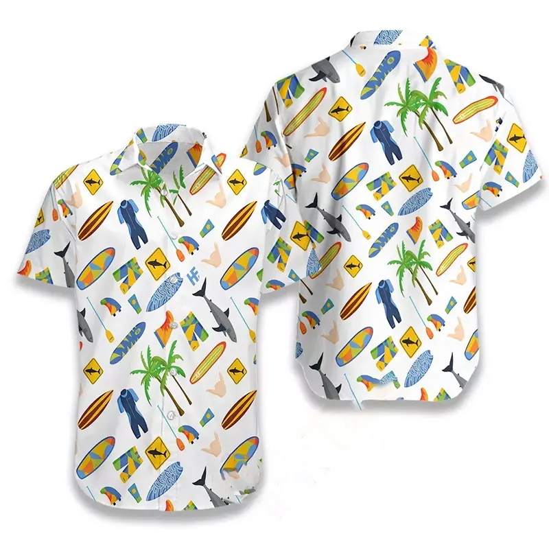 Surfing Pattern Hawaiian shirts