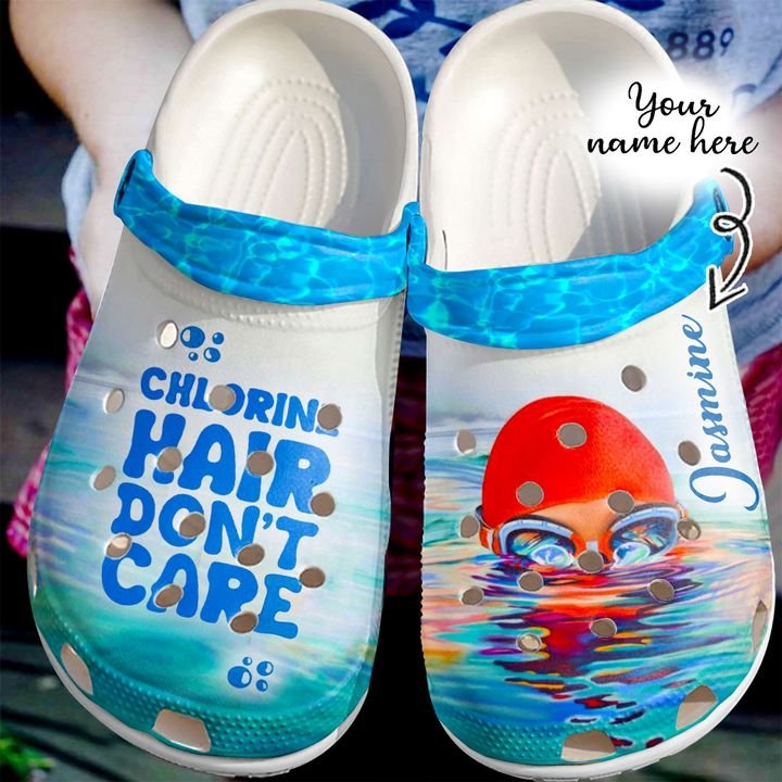 Swimming Personalized Chlorine Hair Don’t Care Crocs Clog Shoes