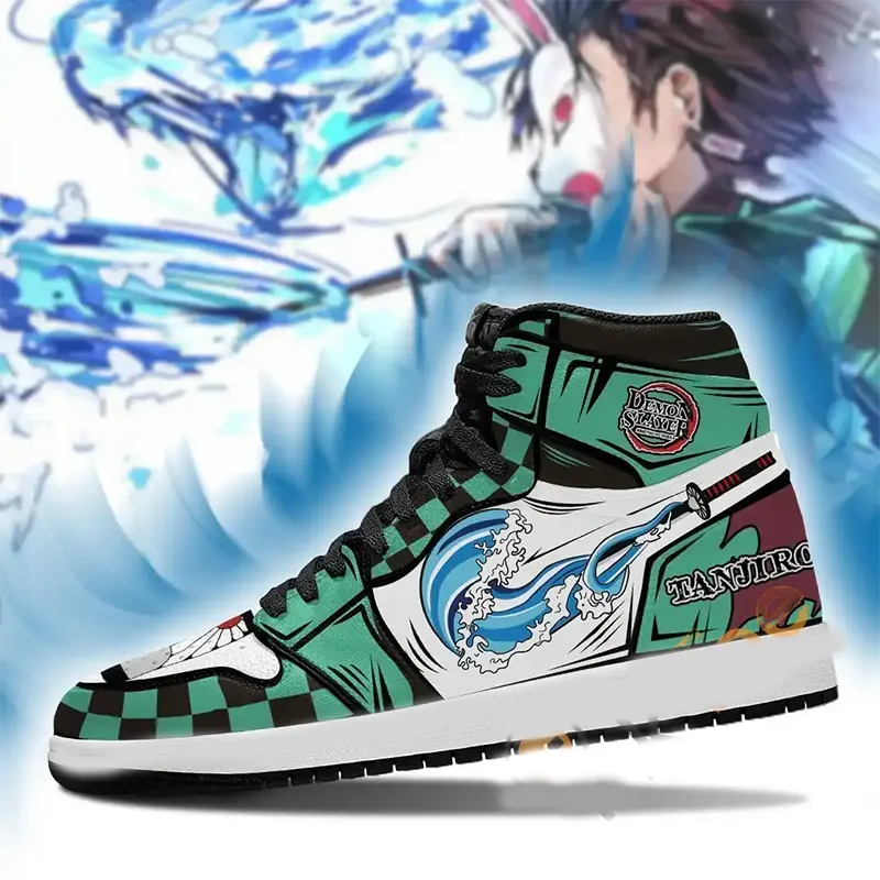 Tanjiro Demon Slayer Anime Water Skill Costume Custom Amazon Air Jordan Shoes
