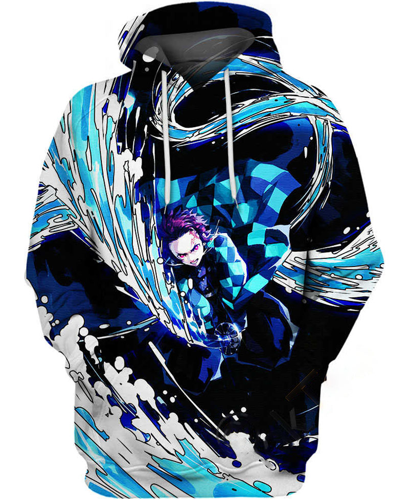 Tanjiro Kamado Waves Hoodie 3D